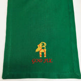 God Jul Straw Goat Embroidered on 52" Green Runner