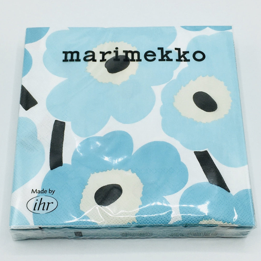 Marimekko Unikko turquoise poppy paper napkins