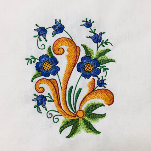 Rosemaling Embroidered on 52" Runner