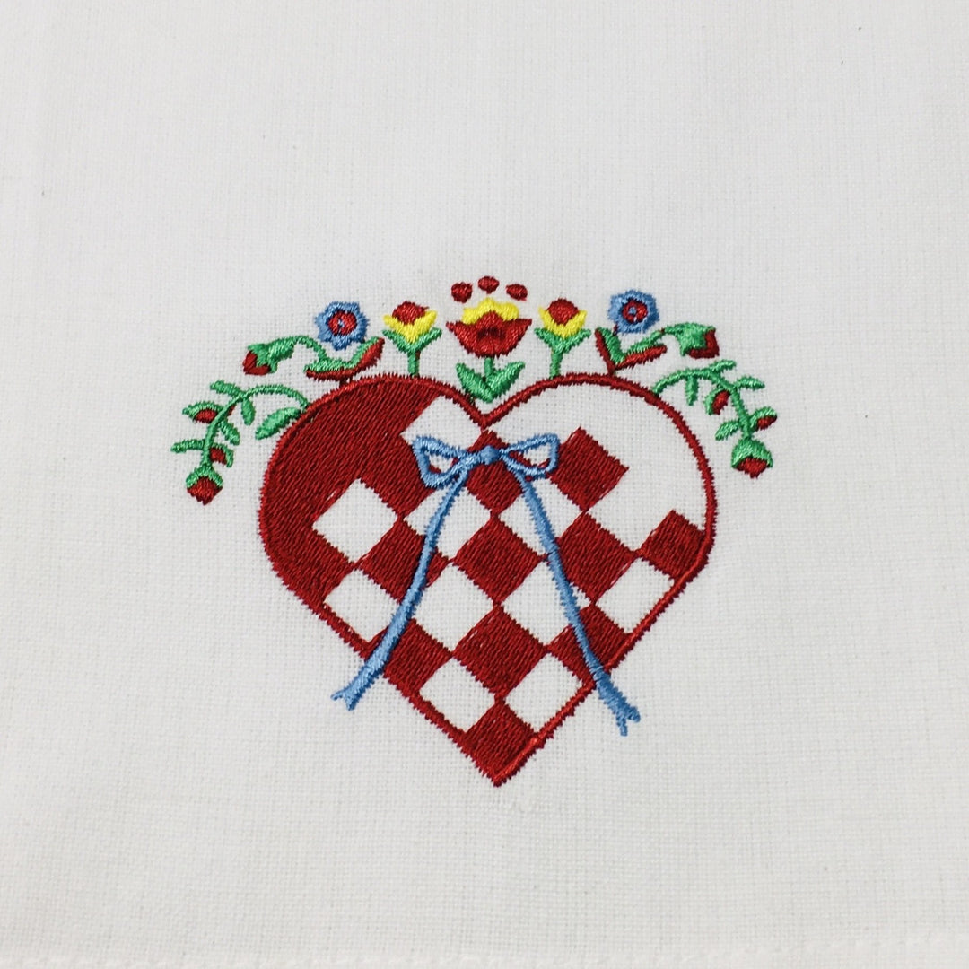 Dish Towel - Heart Basket