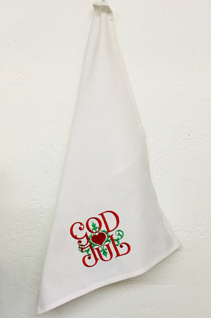 Dish Towel - God Jul Scroll