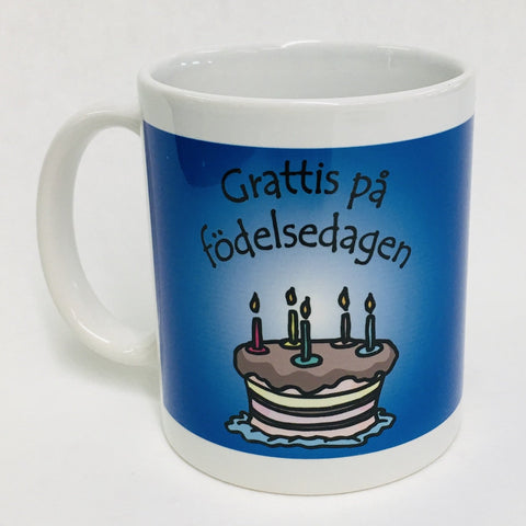 Swedish Happy Birthday coffee mug