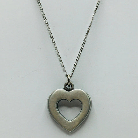 Swedish Pewter Heart Pendant Necklace