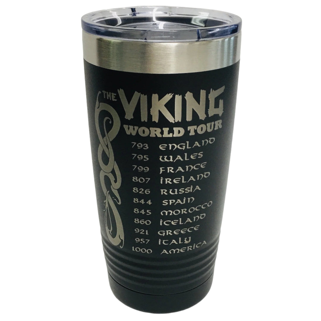 Viking World Tour on Black 20 oz Stainless Steel hot/cold Cup