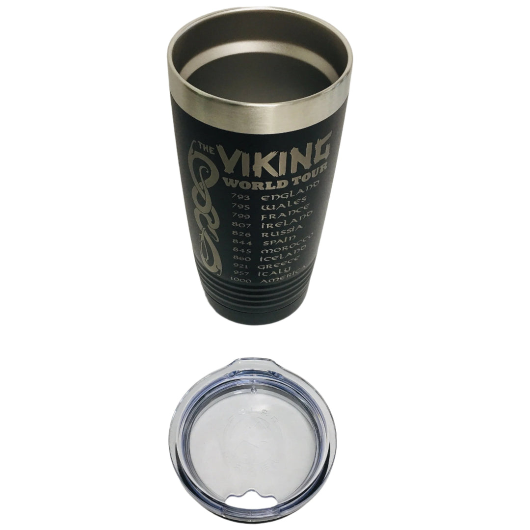 Viking World Tour on Black 20 oz Stainless Steel hot/cold Cup