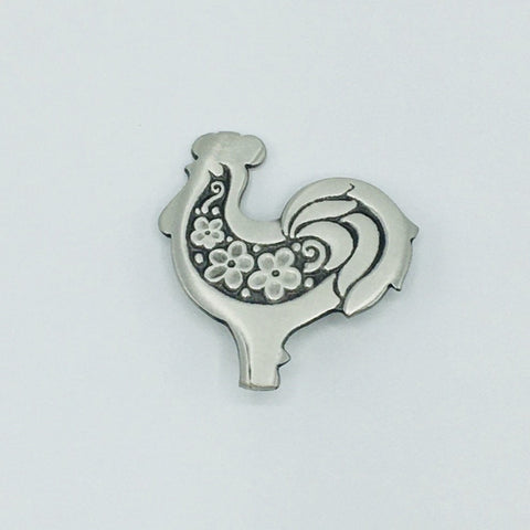 Swedish Pewter Rooster Pin