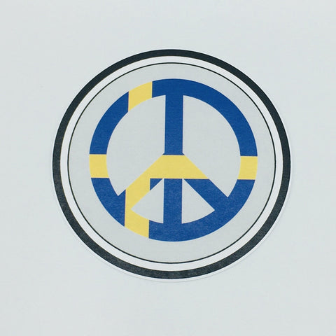 Swedish flag peace sign round button/magnet