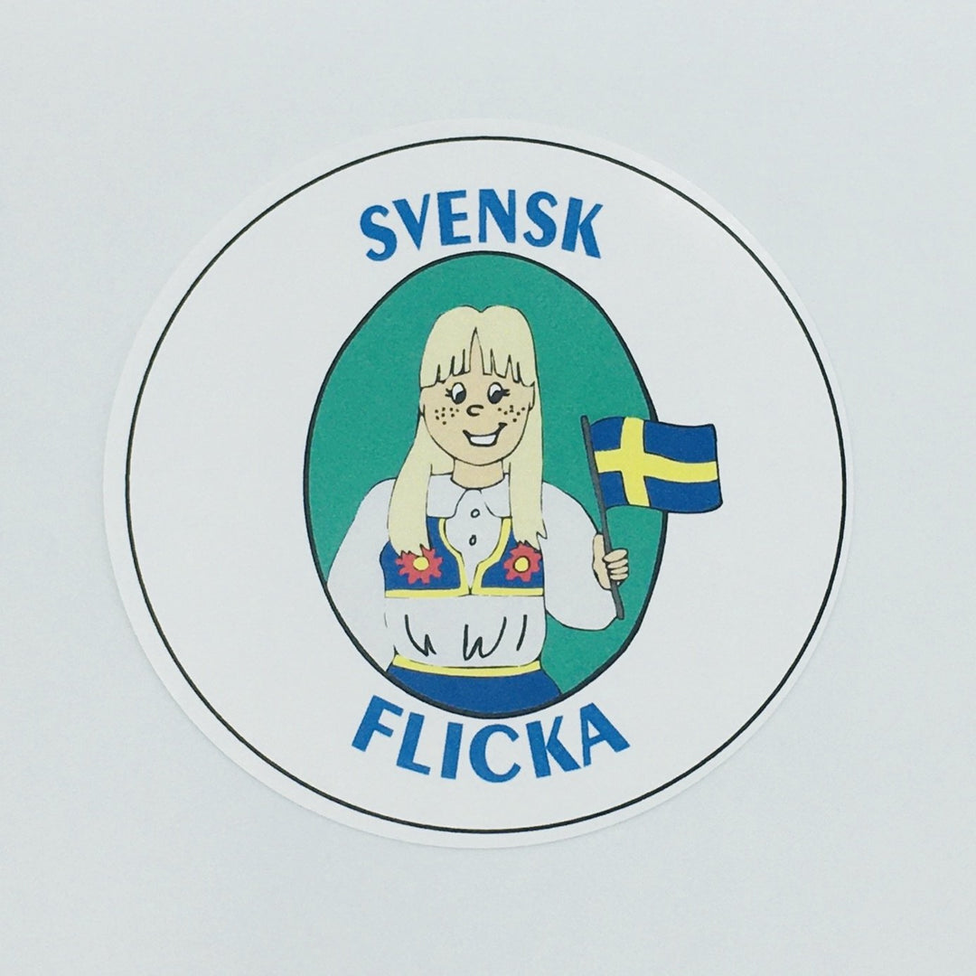 Svensk Flicka round button/magnet