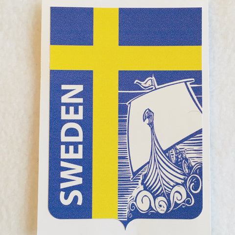 Sweden Flag Decal with Viking Ship