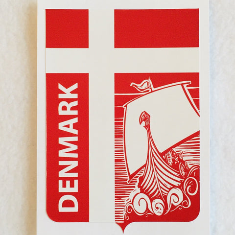 Denmark Flag Decal with Viking Ship
