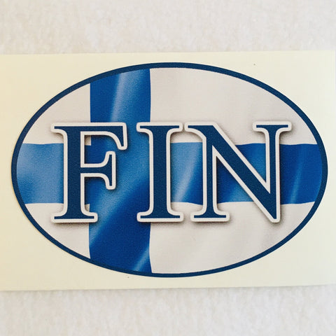 Oval decal - Finland flag with FIN