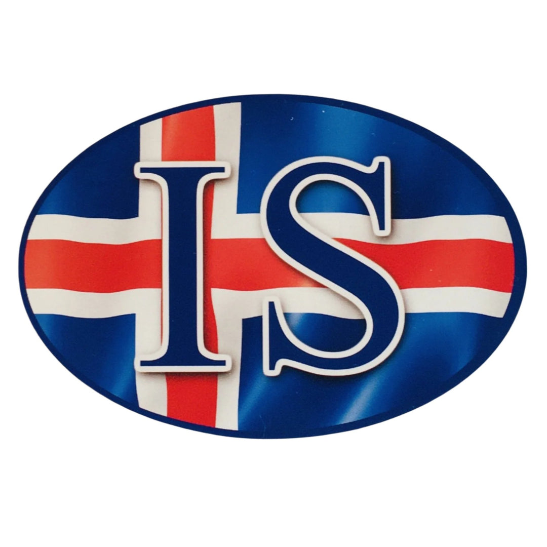 Oval Decal - Iceland Flag with IS