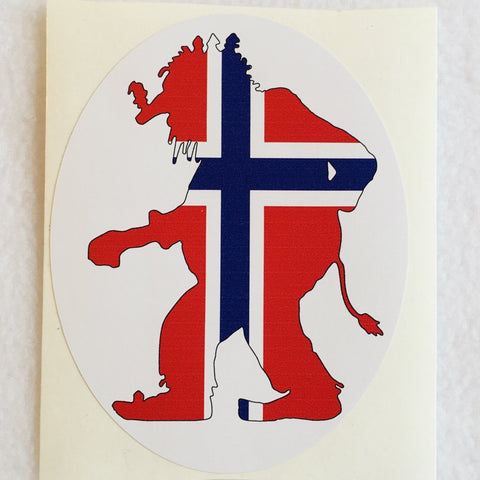 Oval Decal - Norway flag with Troll
