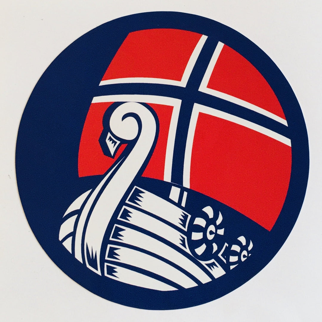 Norway Flag Decal with Viking Ship