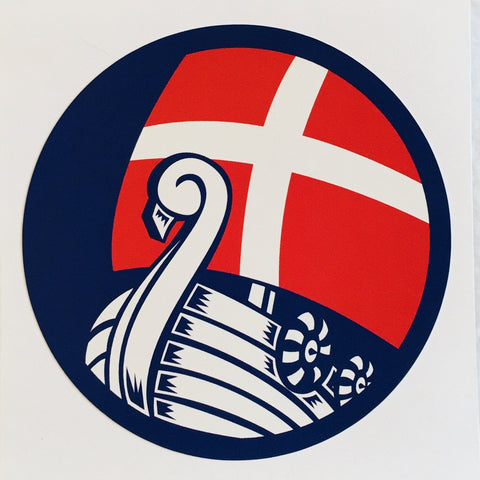 Denmark Flag Decal with Viking Ship