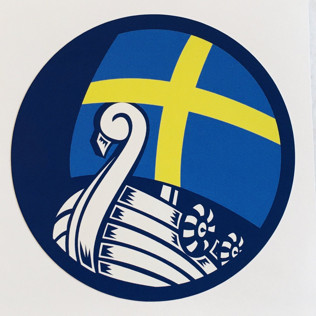 Sweden Flag Decal with Viking Ship