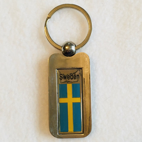 Metal Sweden Flag Keyring