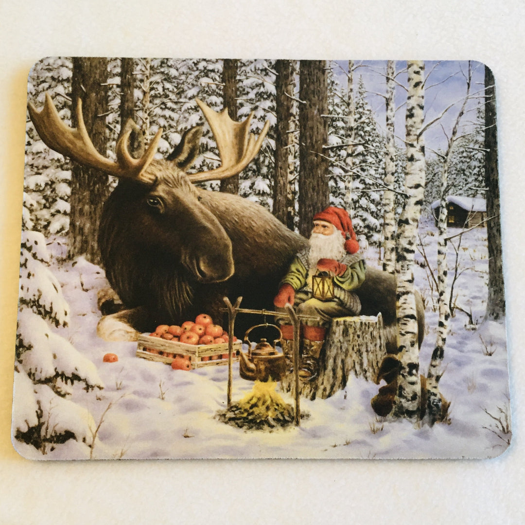 Mousepad -Jan Bergerlind Tomte with moose