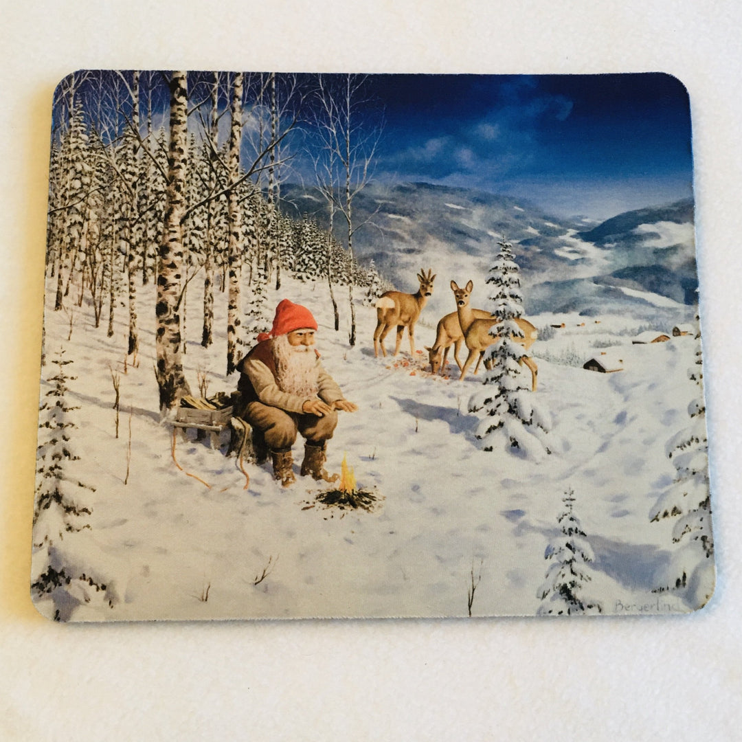 Mousepad -Jan Bergerlind Tomte by the fire