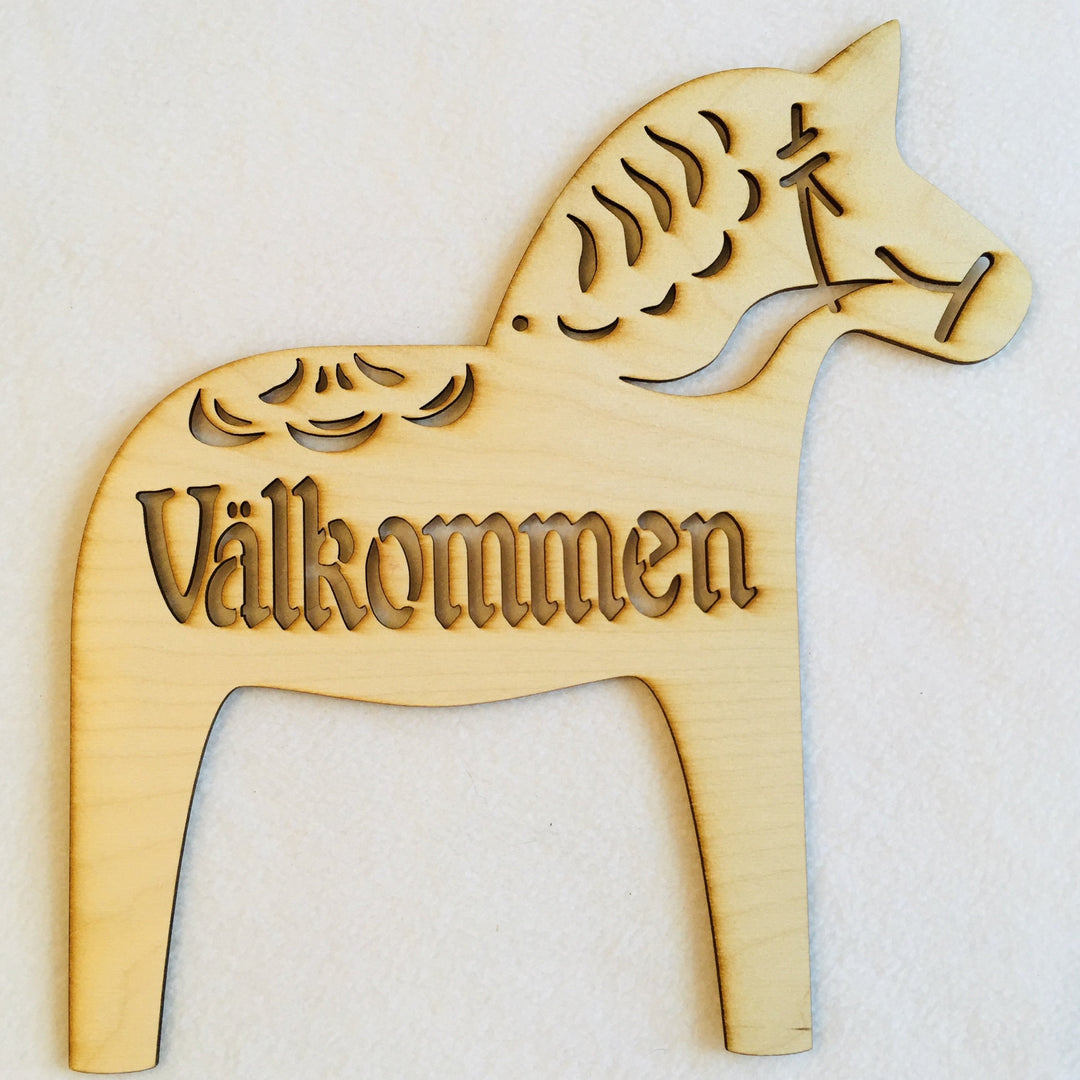 Välkommen Dala Horse Sign