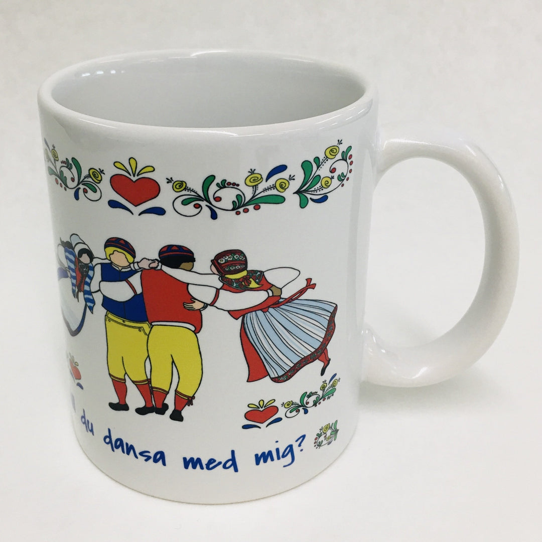 Susan Swanson Swartz Swedish Dancers Vill du dansa med mig? coffee mug