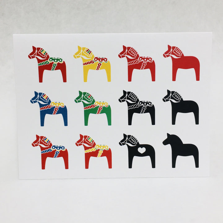 Boxed Note Cards, Dala horses