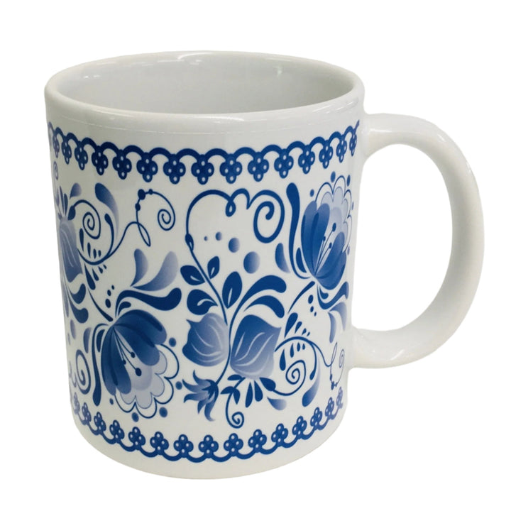 Blue Folk Art Spray coffee mug