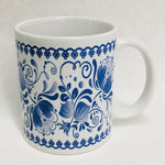 Blue Folk Art Spray coffee mug