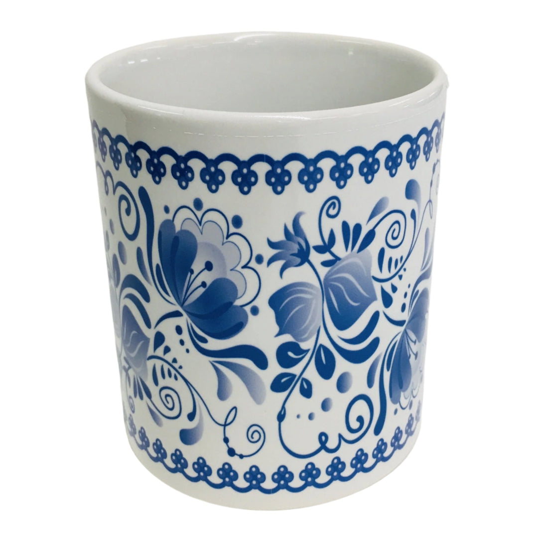 Blue Folk Art Spray coffee mug