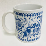 Blue Folk Art Spray coffee mug