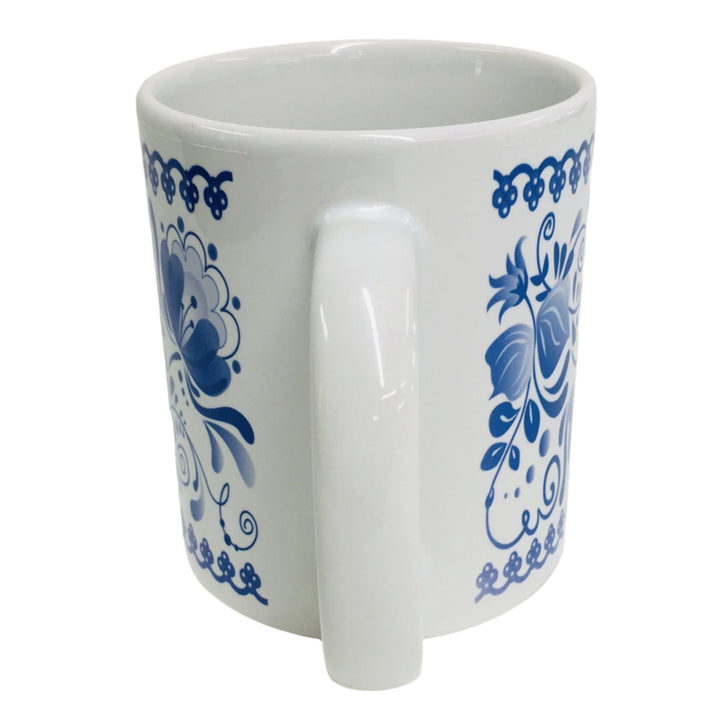 Blue Folk Art Spray coffee mug