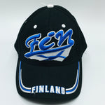 Finland flag black baseball cap with FIN