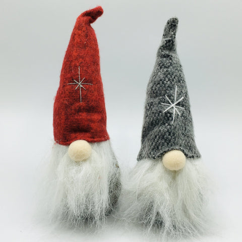 Gnome pair with soft fuzzy hats