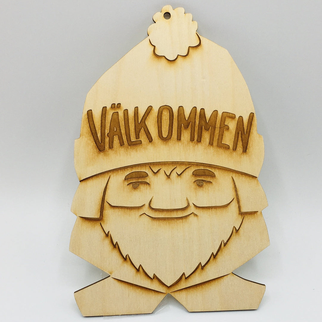 Välkommen Tomte Gnome sign