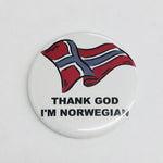 Thank God I'm Norwegian round button/magnet
