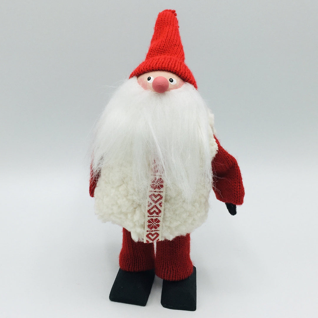 Hand made tomte with white jacket