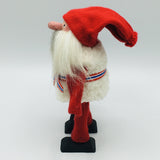 Hand made tomte with white vest