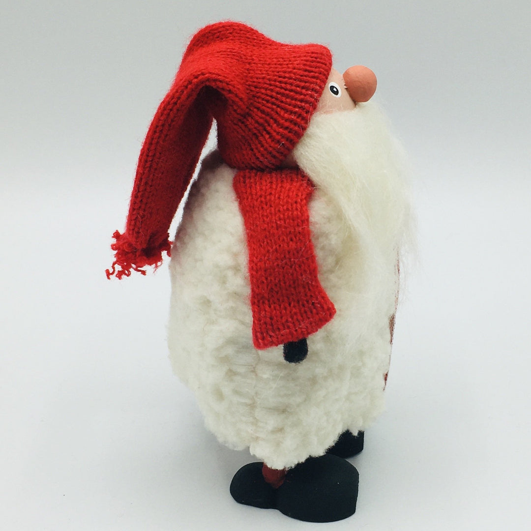 Hand made tomte with white coat