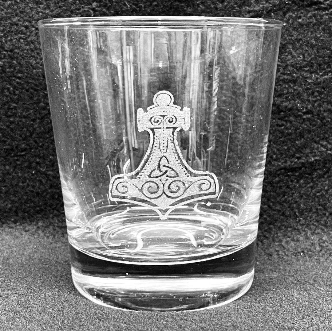 Etched 13 oz Highball Glass - Thor's hammer