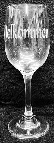 Etched Wine glass - Velkommen