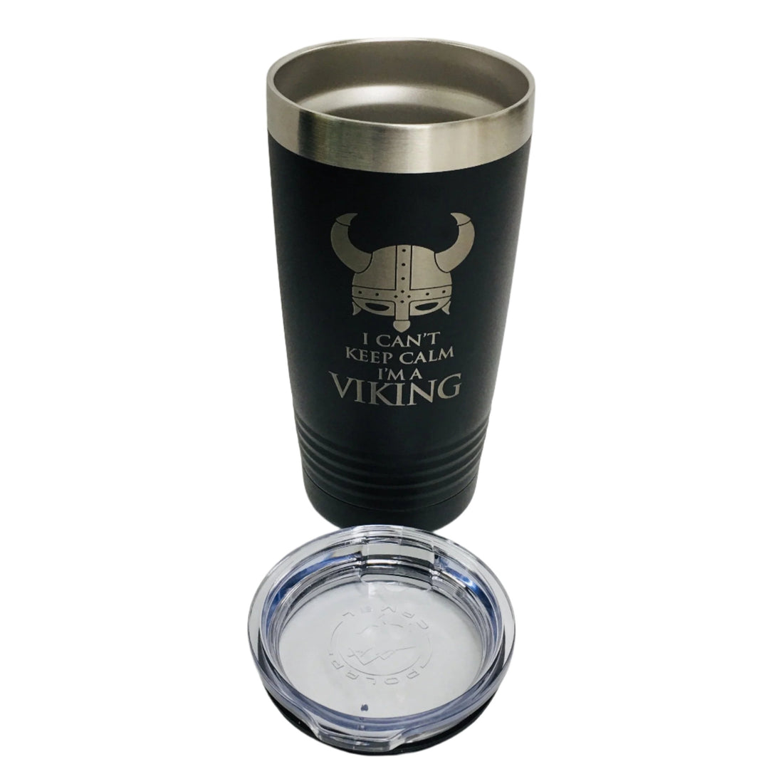 I can't keep calm I'm a Viking on Black 20 oz Stainless Steel hot/cold Cup