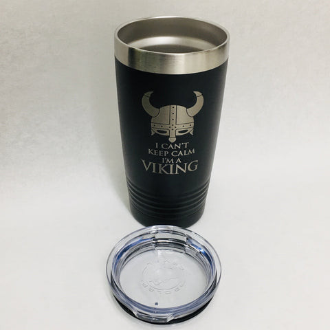 I can't keep calm I'm a Viking on Black 20 oz Stainless Steel hot/cold Cup