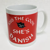 Kiss the Cook Danish coffee mug
