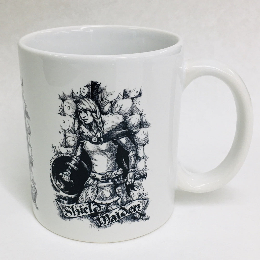 Micah Holland Shield Maiden coffee mug