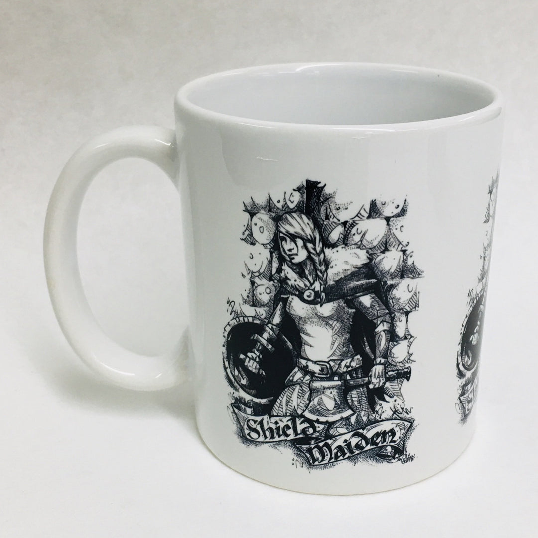 Micah Holland Shield Maiden coffee mug