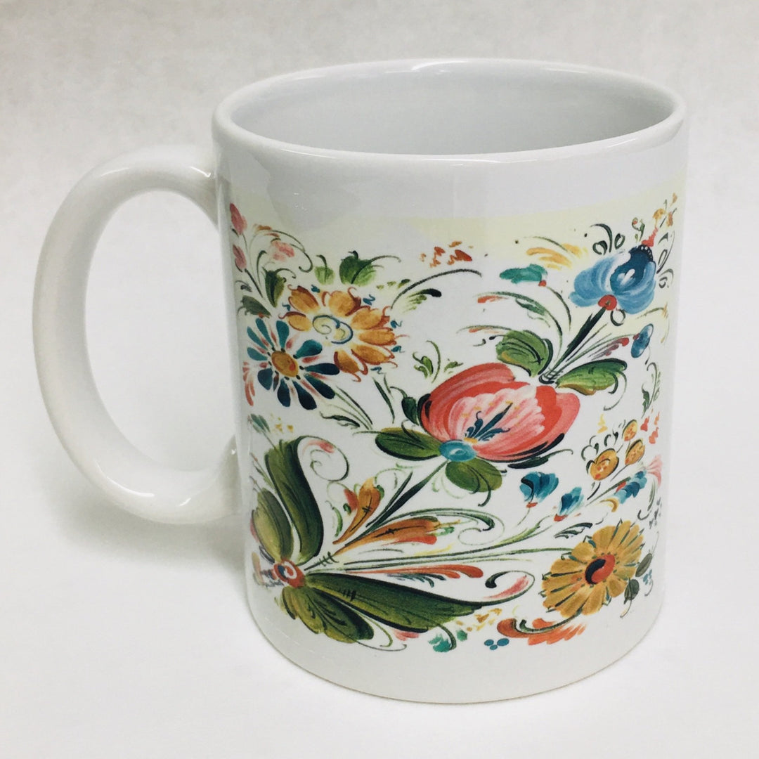 Lise Lorentzen Rosemaling flowers coffee mug