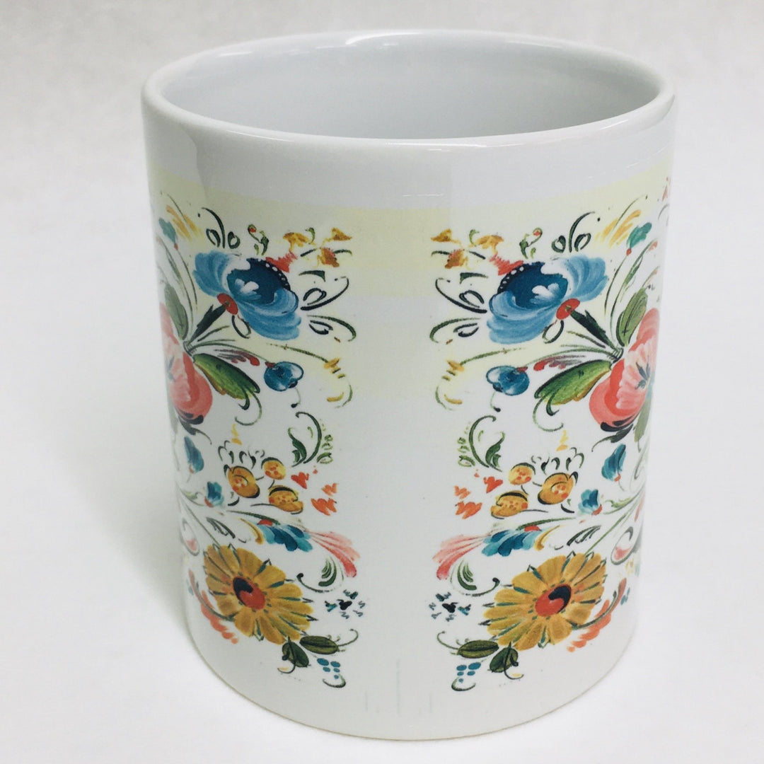 Lise Lorentzen Rosemaling flowers coffee mug