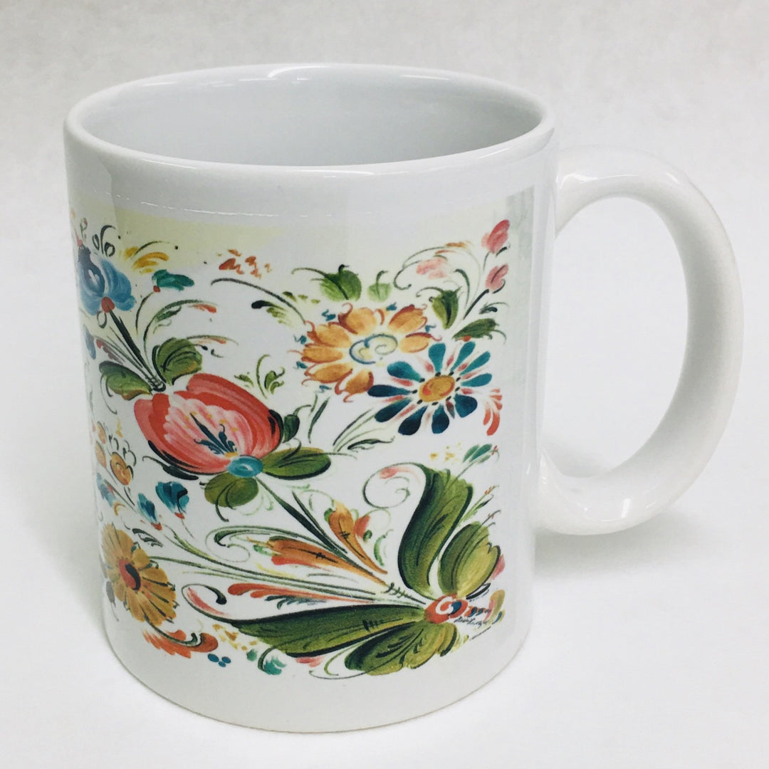 Lise Lorentzen Rosemaling flowers coffee mug