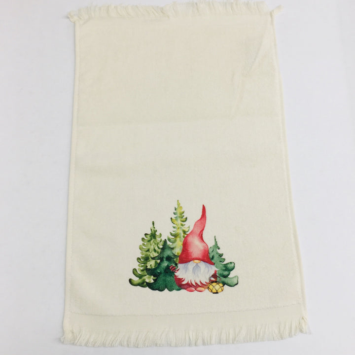 Finger tip towel - Tomte Gnome in the pine trees