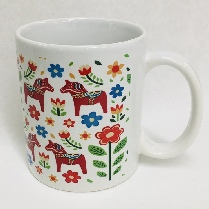 Dala horses & flowers coffee mug